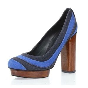 Tory Burch Blue and Black Heels